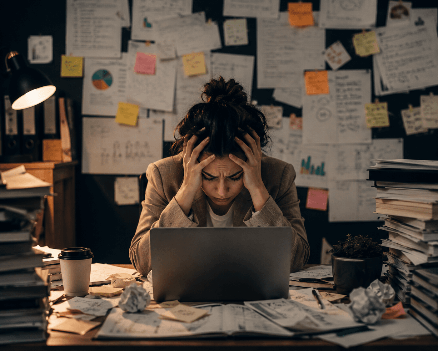 Overwhelmed founder dealing with operational chaos and constant context switching